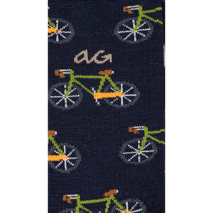 Bicycles-motiv Merino Socken in Marineblau