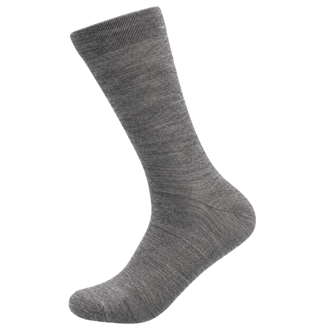 Merinowollsocken mit Frotteesohle, mittelgrau