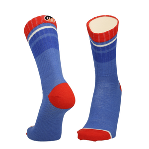 Merinofit Merino Laufsocken, hellblau mit roter Ferse und Zehendetails