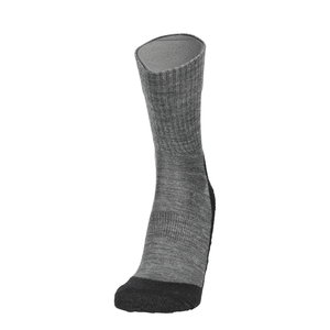 Merino Tencel Wandersocke, hellgrau mit dunkelgrauer Sohle/Bund