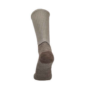 Napa dicke Merino Wandersocke, dunkelgrau; gerippter Bund und dunkelbraune Fersenzone