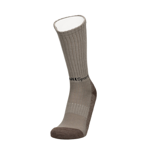 Napa dicke Merino Wandersocke, dunkelgrau; gerippter Schaft mit dunkelbrauner Zehe