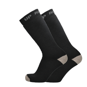 Arctic extra warme Merinosocken: schwarz mit beiger Ferse und Zehe, Paar