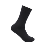Schwarze Merinowollsocke mit Frotteefutter, unifarbener Bund