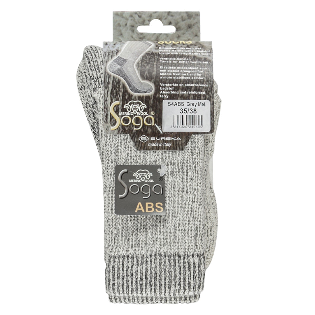Warme Merino Socken mit Antirutsch und Frottee - S4