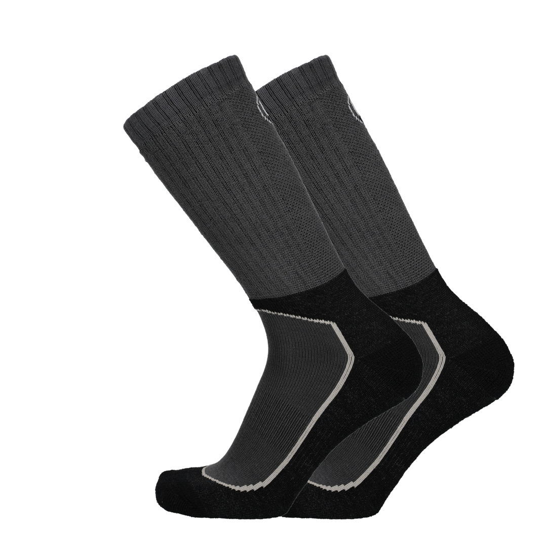 Wandersocken anthrazit mit kontrastierendem Einsatz und verstärkter Ferse/Fußgewölbe