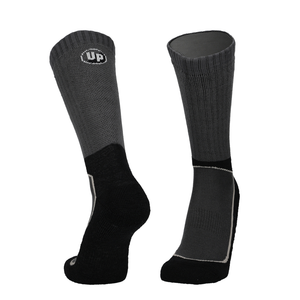 Dunkle Wandersocken mit Kontrastrand und Up-Logo