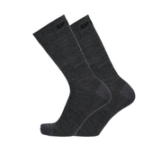 Merino Linersocken in Dunkelgrau, Paar, gerippter Bund und runde Zehe