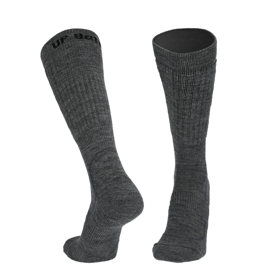 Dunkelgraue Merinosocken, Paar, mit geripptem Bund