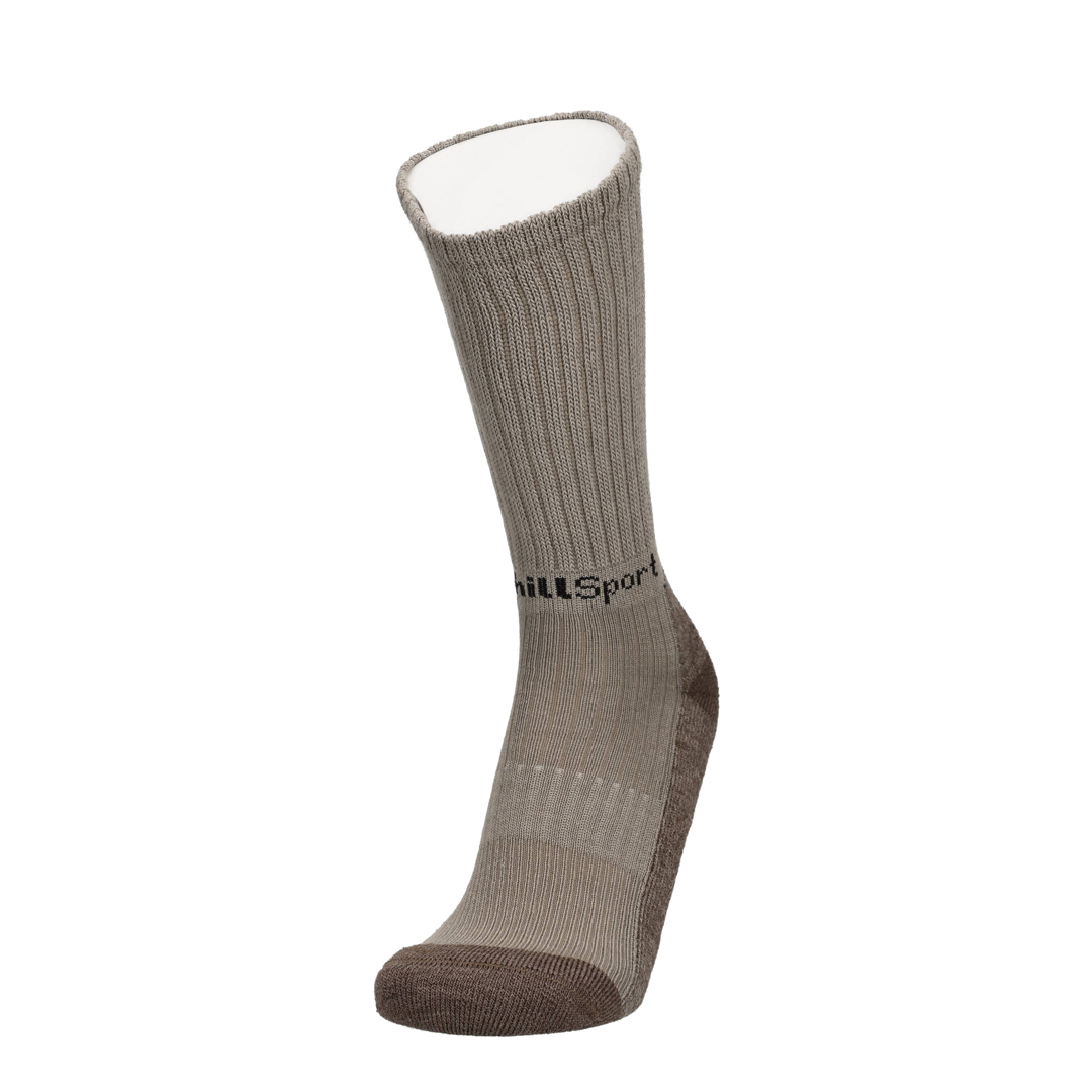 Napa dicke Merino Wandersocke, dunkelgrau; gerippter Schaft mit dunkelbrauner Zehe