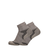 Taupe Melange Merino Wandersocken mit S-förmigem Einsatz am Spann
