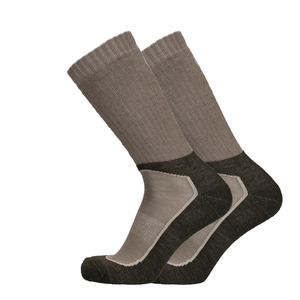 Wandersocken Taupe Melange mit kontrastierendem Einsatz und verstärkter Ferse/Fußgewölbe