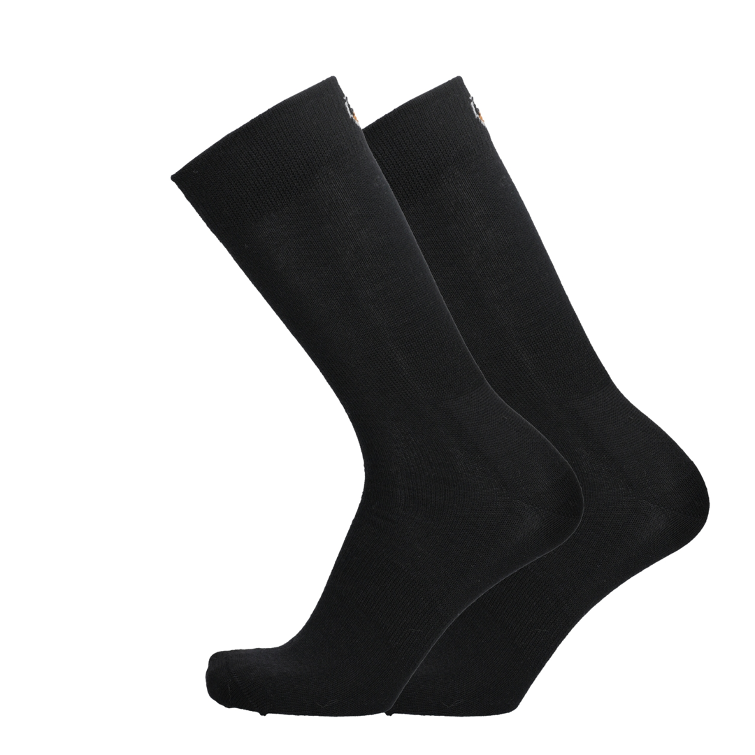 Merino Linersocken in Schwarz, Paar, gerippter Bund und verstärkte Ferse