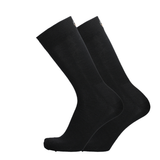 Merino Linersocken in Schwarz, Paar, gerippter Bund und verstärkte Ferse