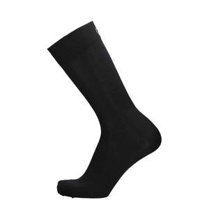 Merino Linersocke in Schwarz, einzelne Socke mit geripptem Bund und runder Zehe