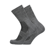 Merino Laufsocken grau mit verdickten Zonen an Ferse und Vorfuß