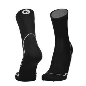 Merino Laufsocken schwarz, sichtbare Fersen- und Zehenverstärkung