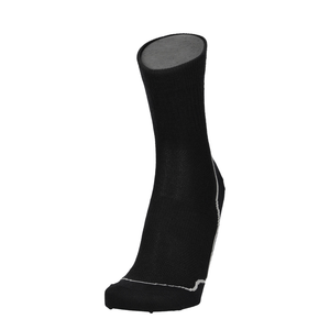 Merino Laufsocke schwarz mit dunkler Kompressionszone am Fuß