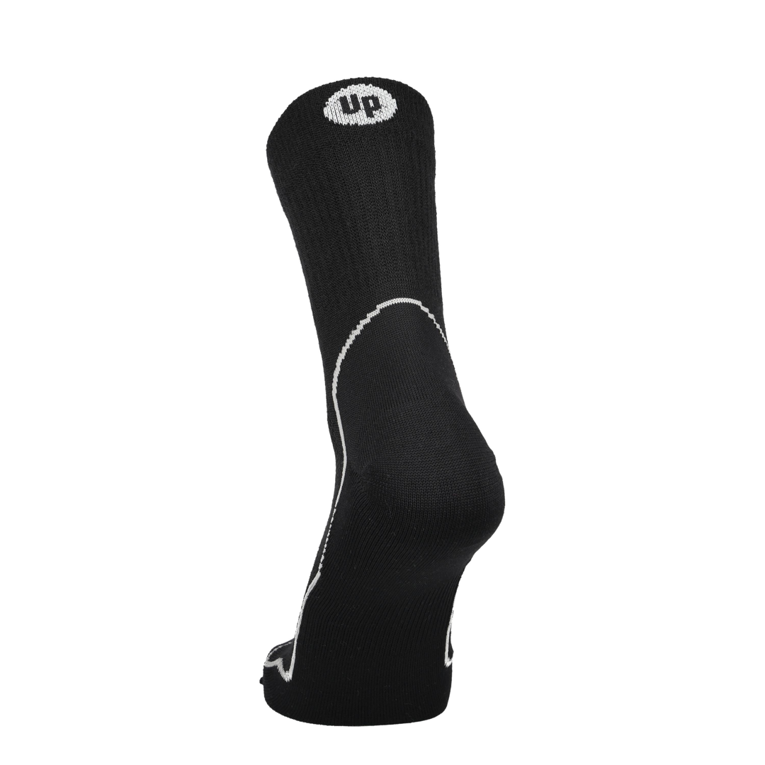 Merino Laufsocke schwarz mit Logo an der Oberseite