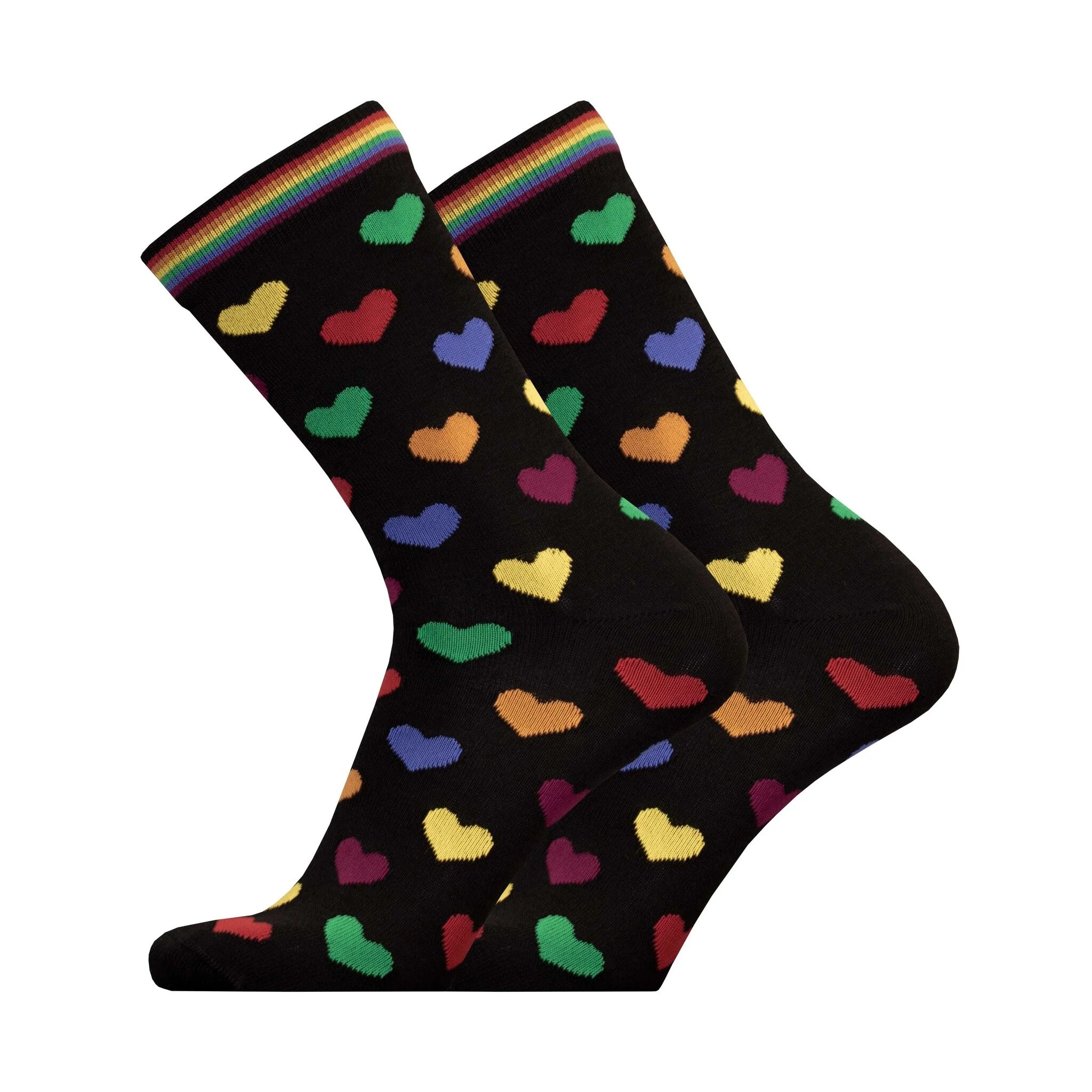 Regenbogenherzen Pattern Socke